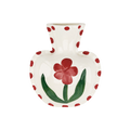Keramische Wanddecoratie Vaas met Rode Bloem – 13,6 cm