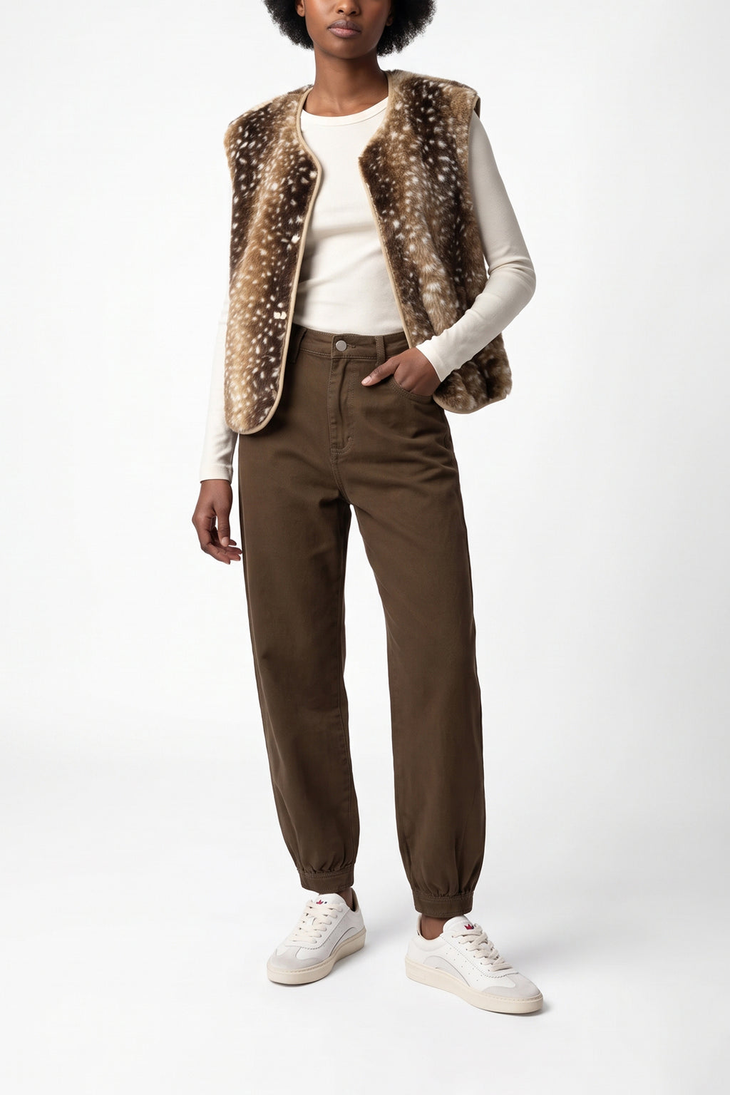 Heerlijk zacht gilet - Bambi print