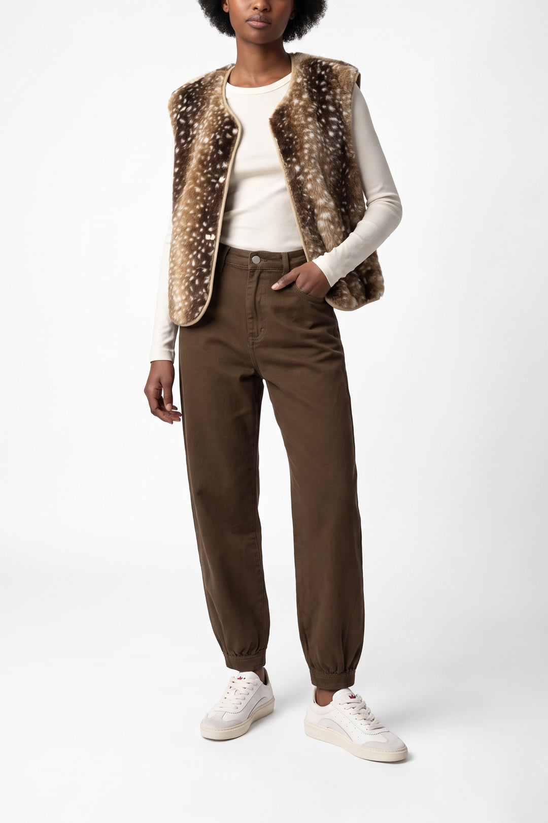 Heerlijk zacht gilet - Bambi print