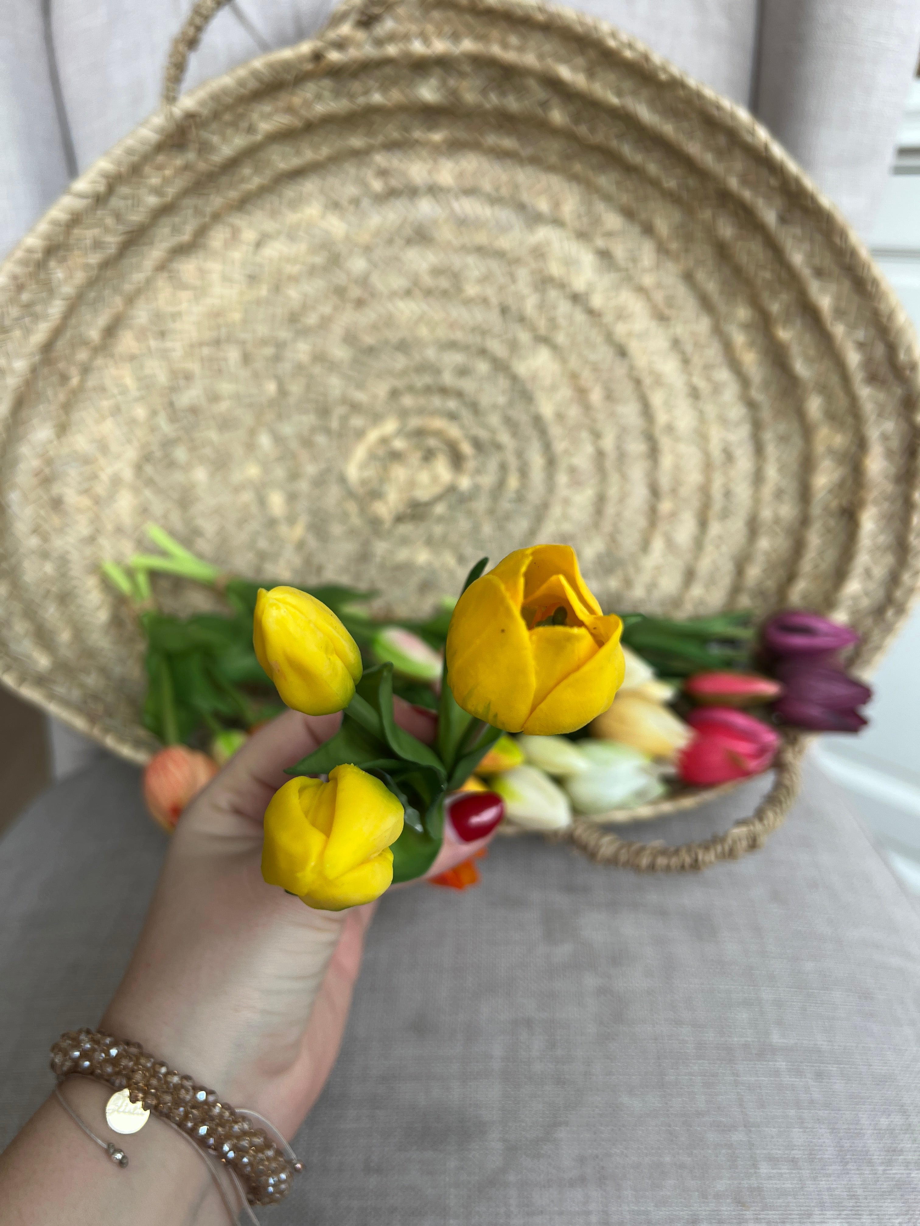 Real Touch Tulpen | Geel | 3 stelen | +/- 28 cm