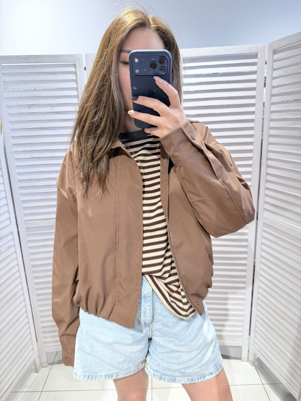 Chocoladekleur Bomber Jacket