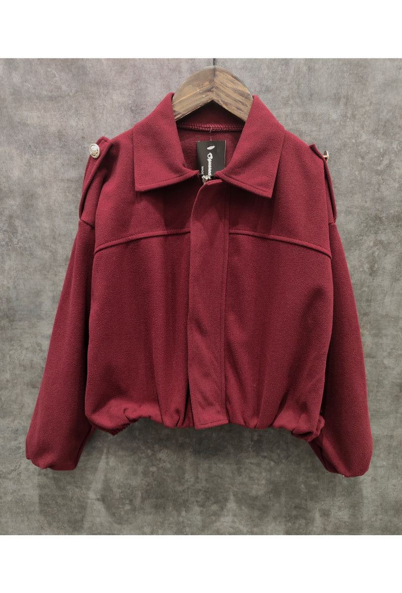 Meisjes Jasje met Kraag – Burgundy