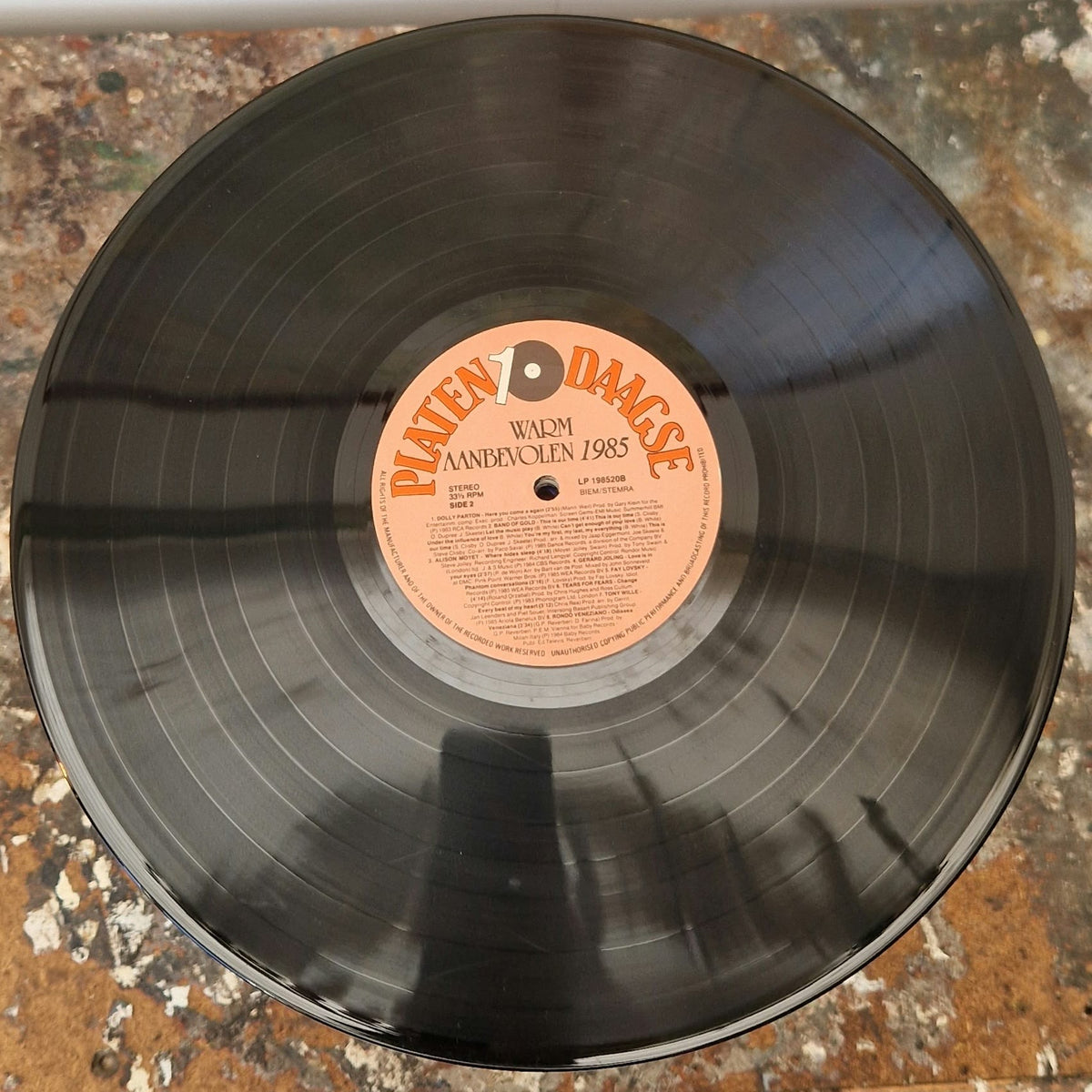 Handgemaakte LP Bijzettafel | Origineel label | Houten Poten