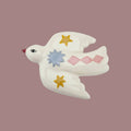 Keramische Wanddecoratie Vogel – Wit met Sterren & Bloemen
- 14 cm