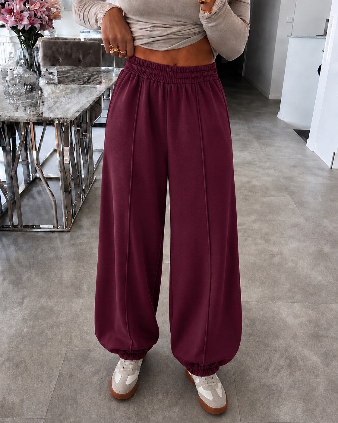 Balloon Broek – Bordeaux & Zwart