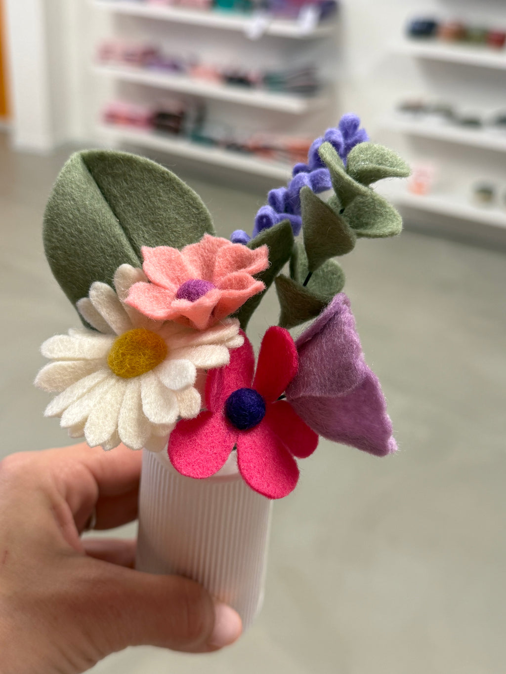 DIY box mini Viltblomkes roze/paars