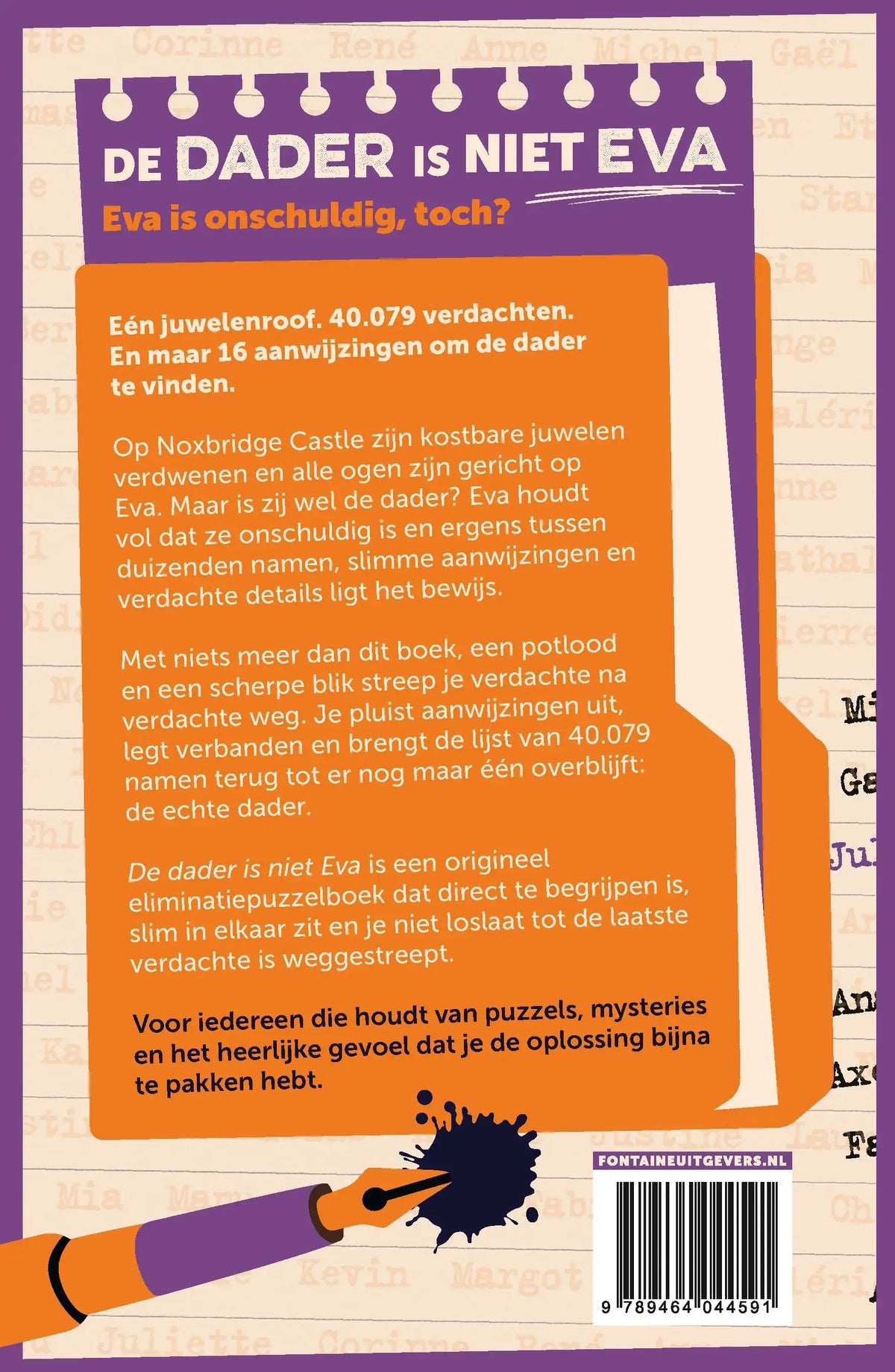 De dader is niet Eva | Eliminatiepuzzelboek