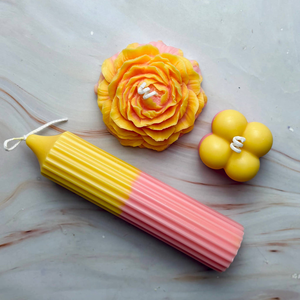 Collectie roze en geel
