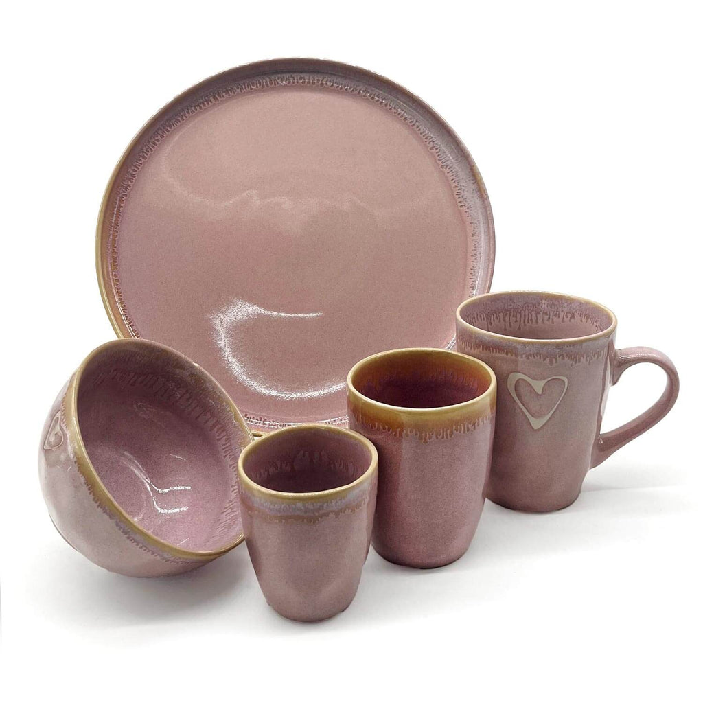 Stoneware kom roze