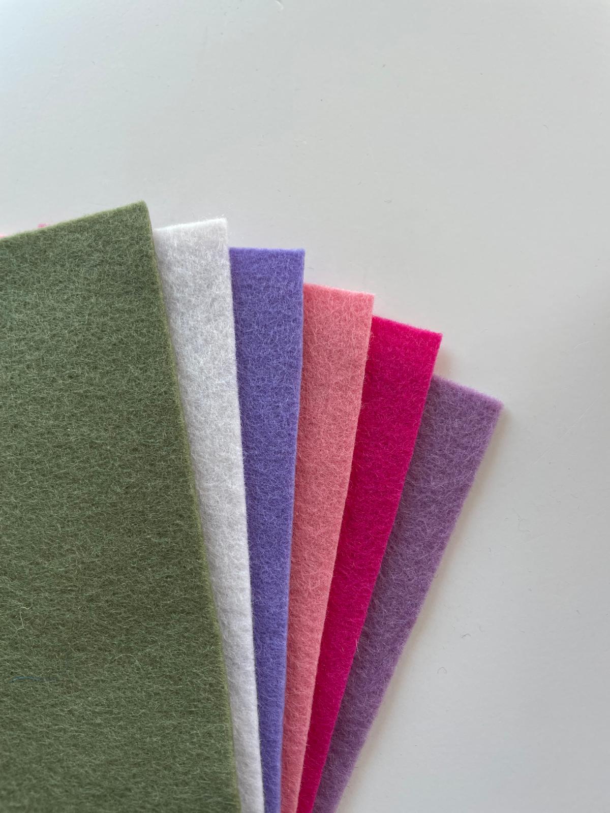 DIY box mini Viltblomkes roze/paars