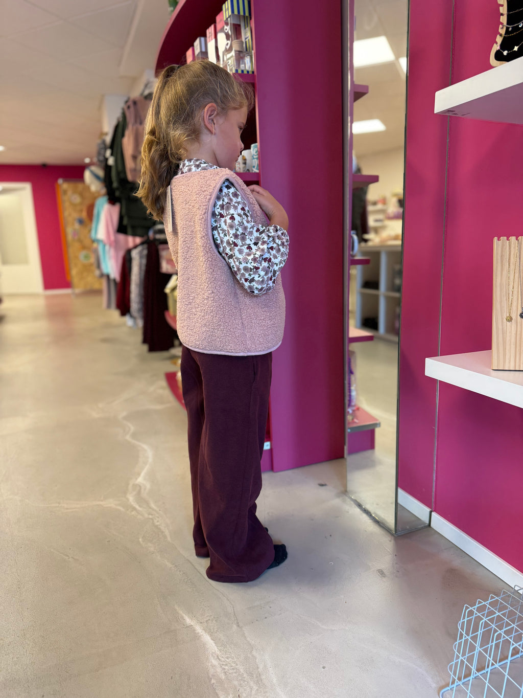Teddy Gilet voor Meisjes – Oudroze