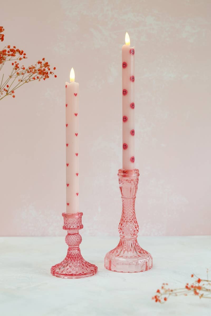 Glazen kandelaar Belle Pink