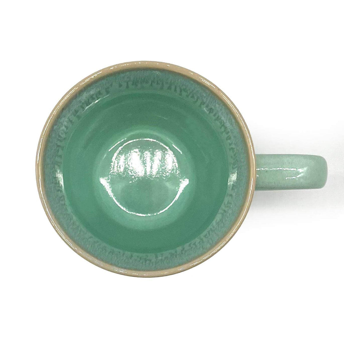 Steengoed mok met handvat in turquoise