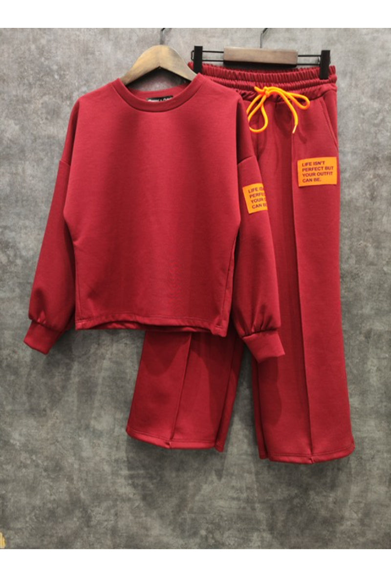 Comfy Set voor Meisjes – Burgundy