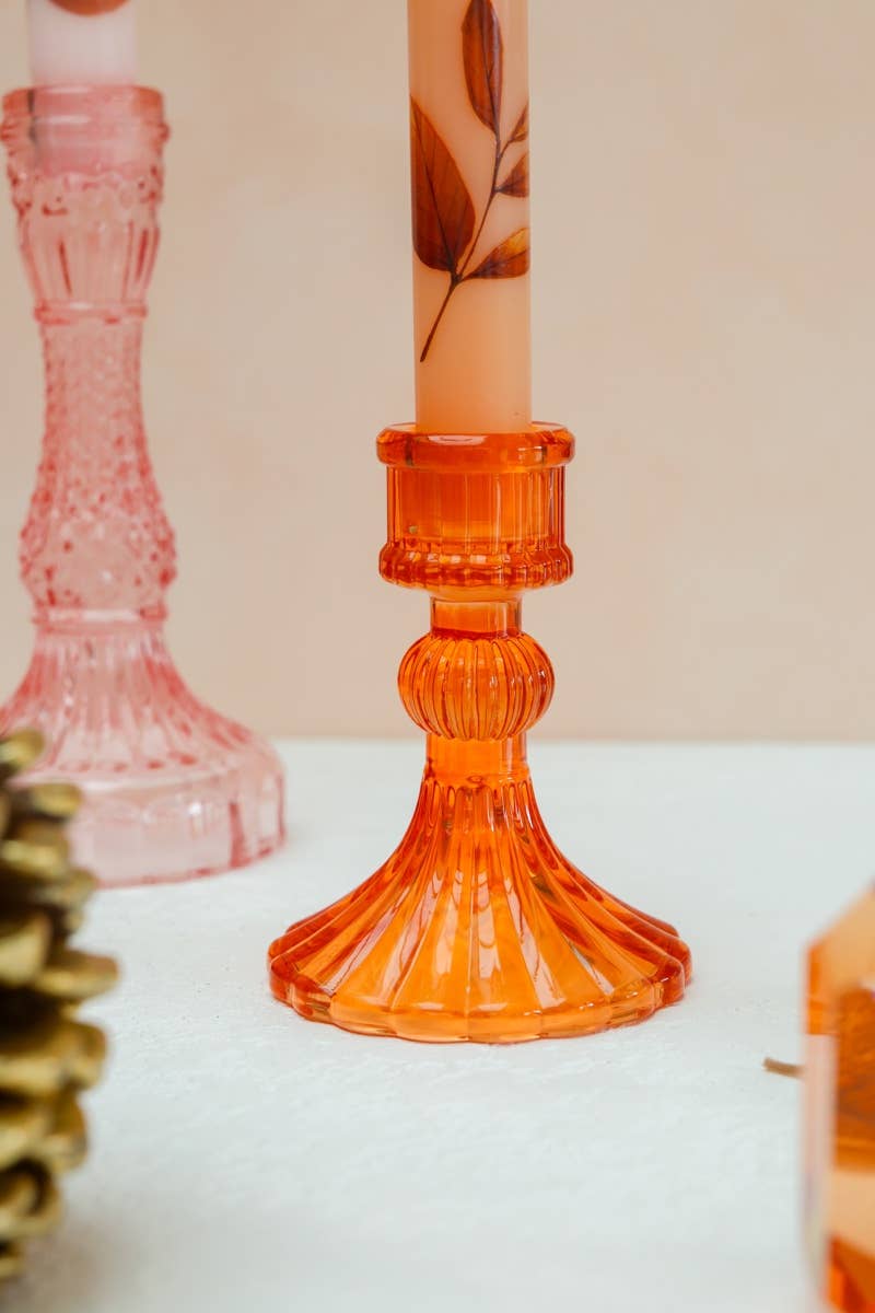 Glazen kandelaar Belle Orange