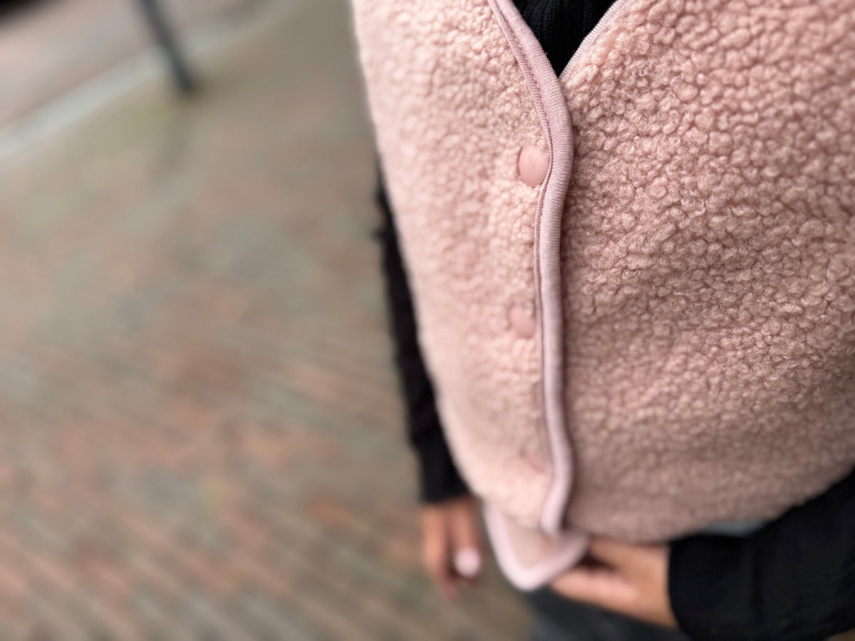 Teddy Gilet voor Meisjes – Oudroze