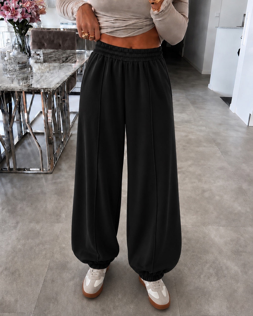Balloon Broek – Bordeaux & Zwart