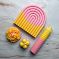 Collectie roze en geel