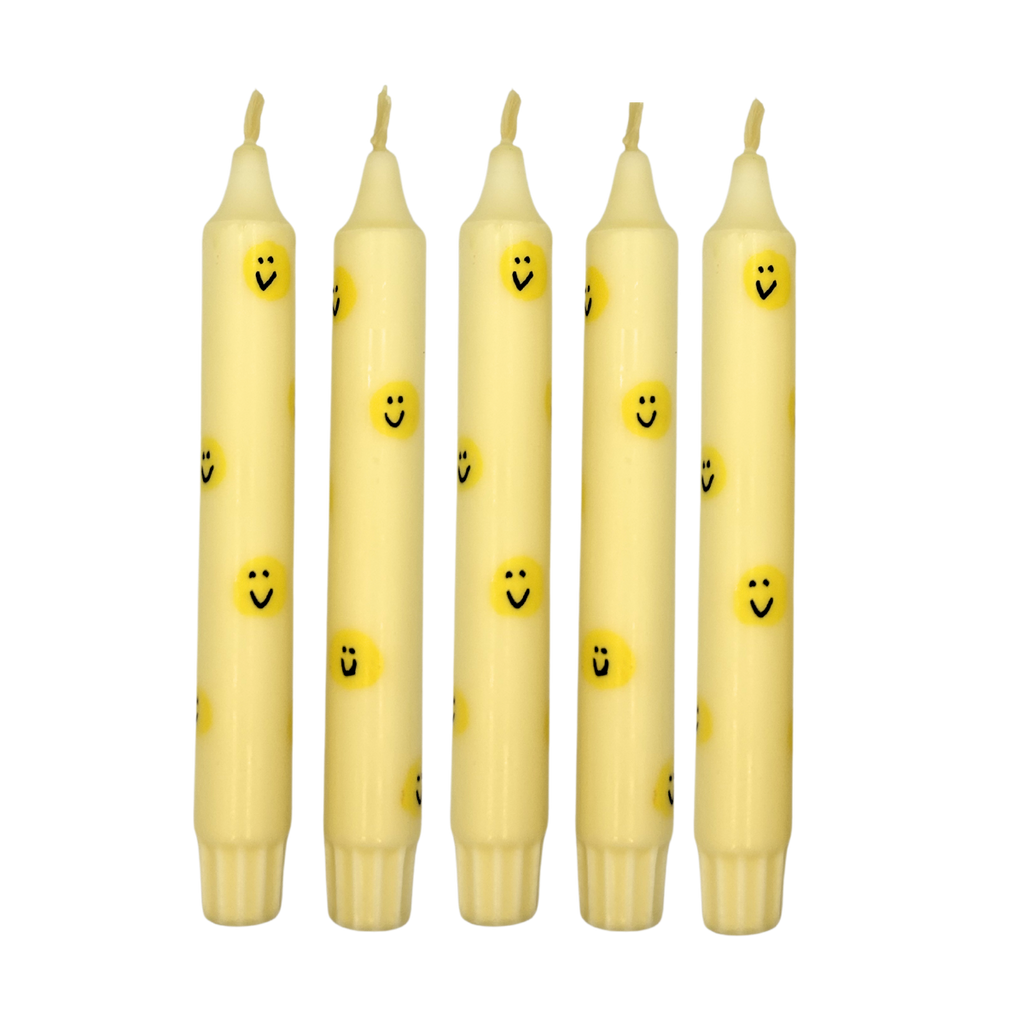 Diner Kaars Smiley Yellow