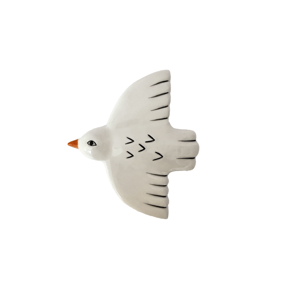 Keramische Wandvogel – Wit | 10,2 cm