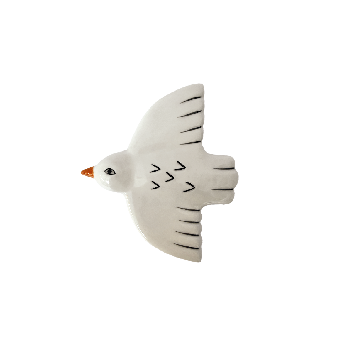 Keramische Wandvogel – Wit | 10,2 cm