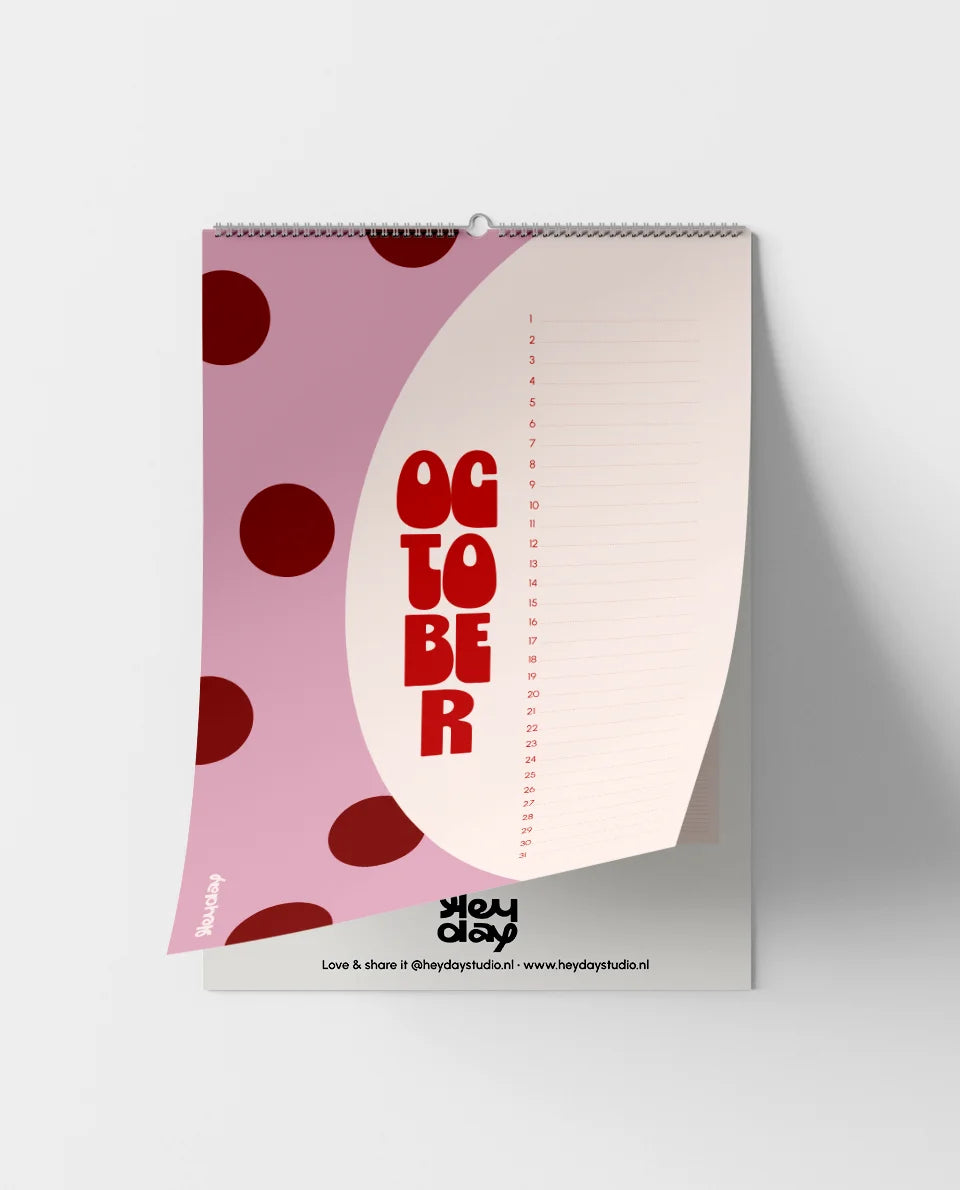 Verjaardagskalender Polka dot