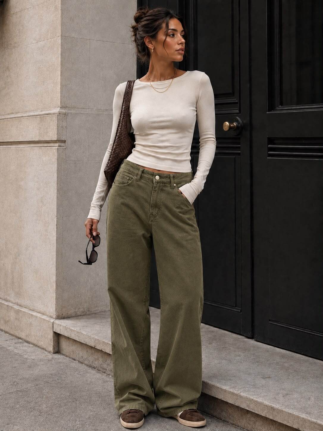 Wide Leg Jeans – Khaki of Bruin