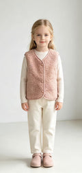 Teddy Gilet voor Meisjes – Oudroze