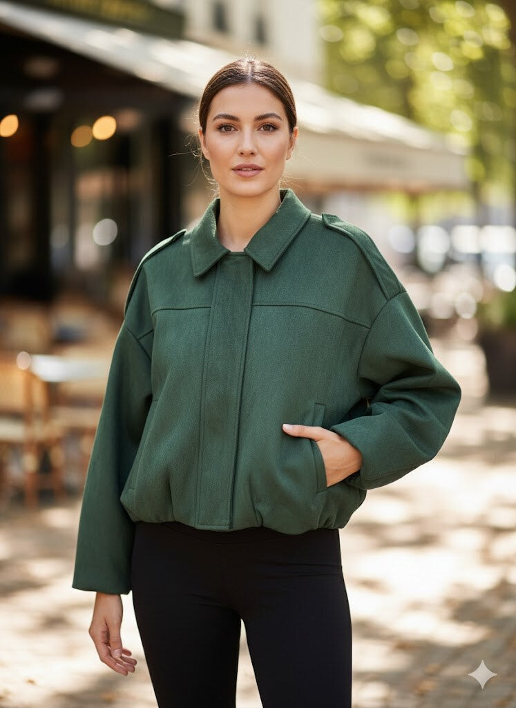 Groen Suèdelook Jasje – Oversized Fit