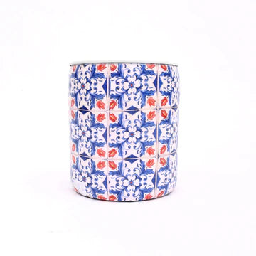 Geëmailleerde Plantenpot – Blue Pattern