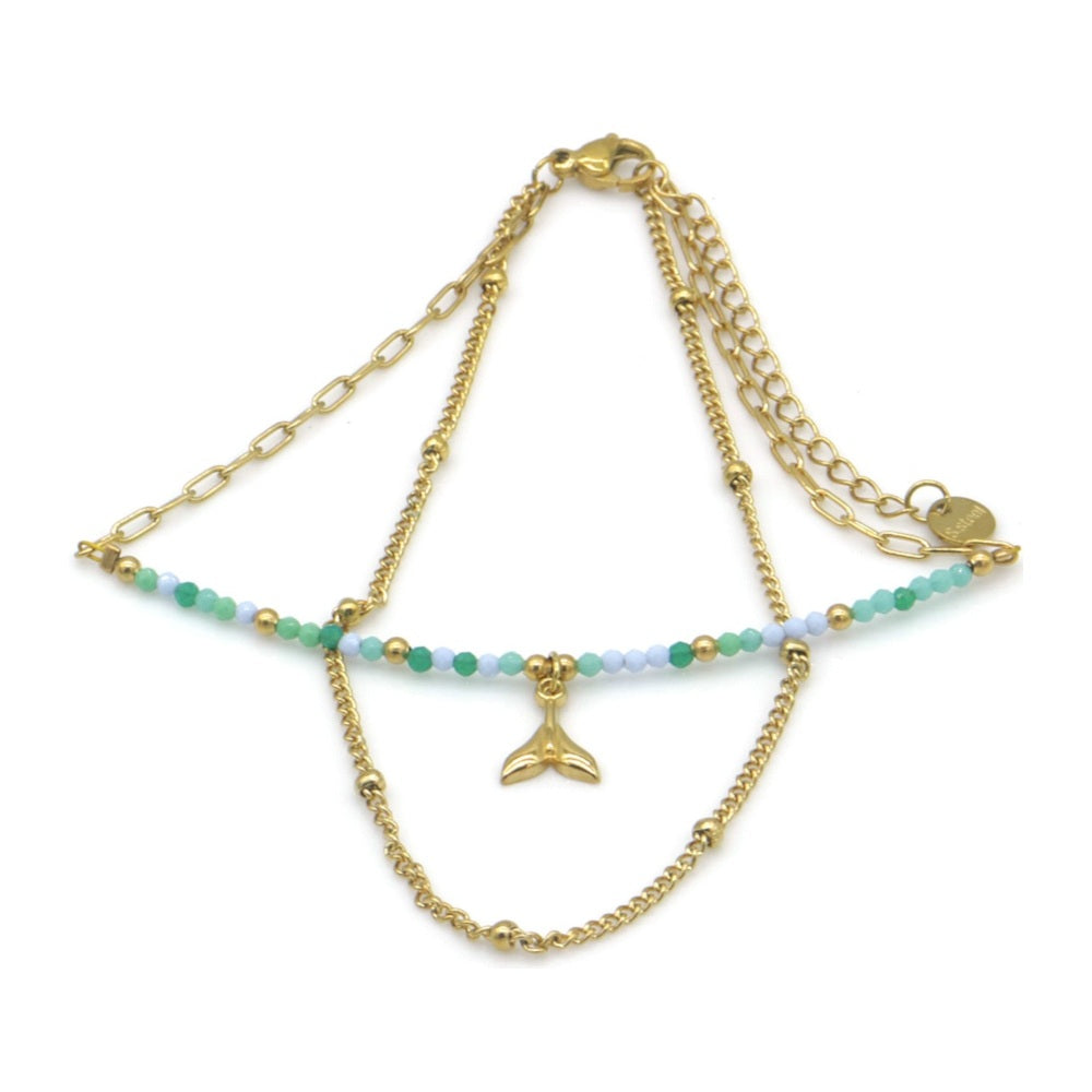 RVS enkelbandje - Goud whale | MYKK Jewelry
