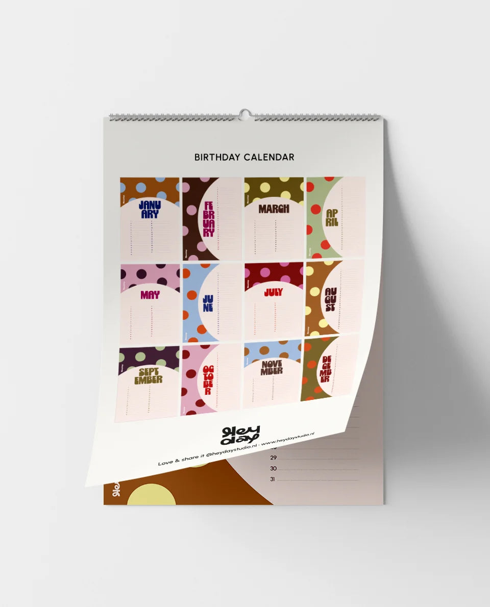 Verjaardagskalender Polka dot