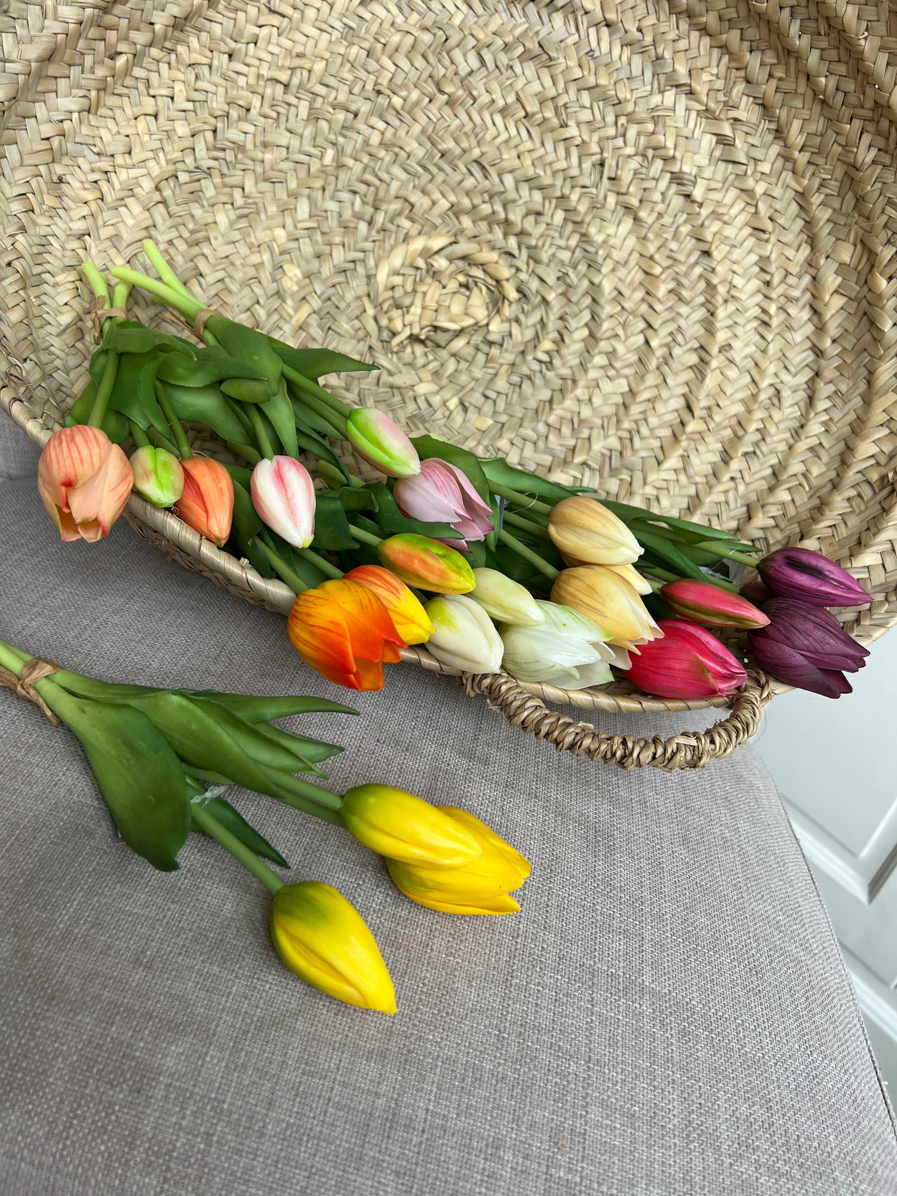 Real Touch Tulpen | Geel | 3 stelen | +/- 28 cm