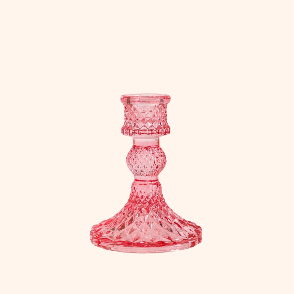 Glazen kandelaar Belle Pink
