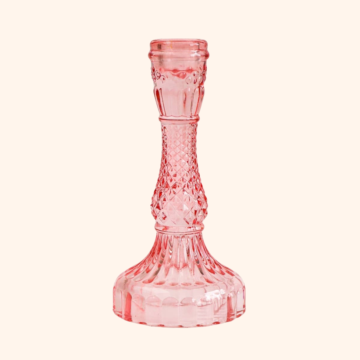 Glazen kandelaar Noa Pink