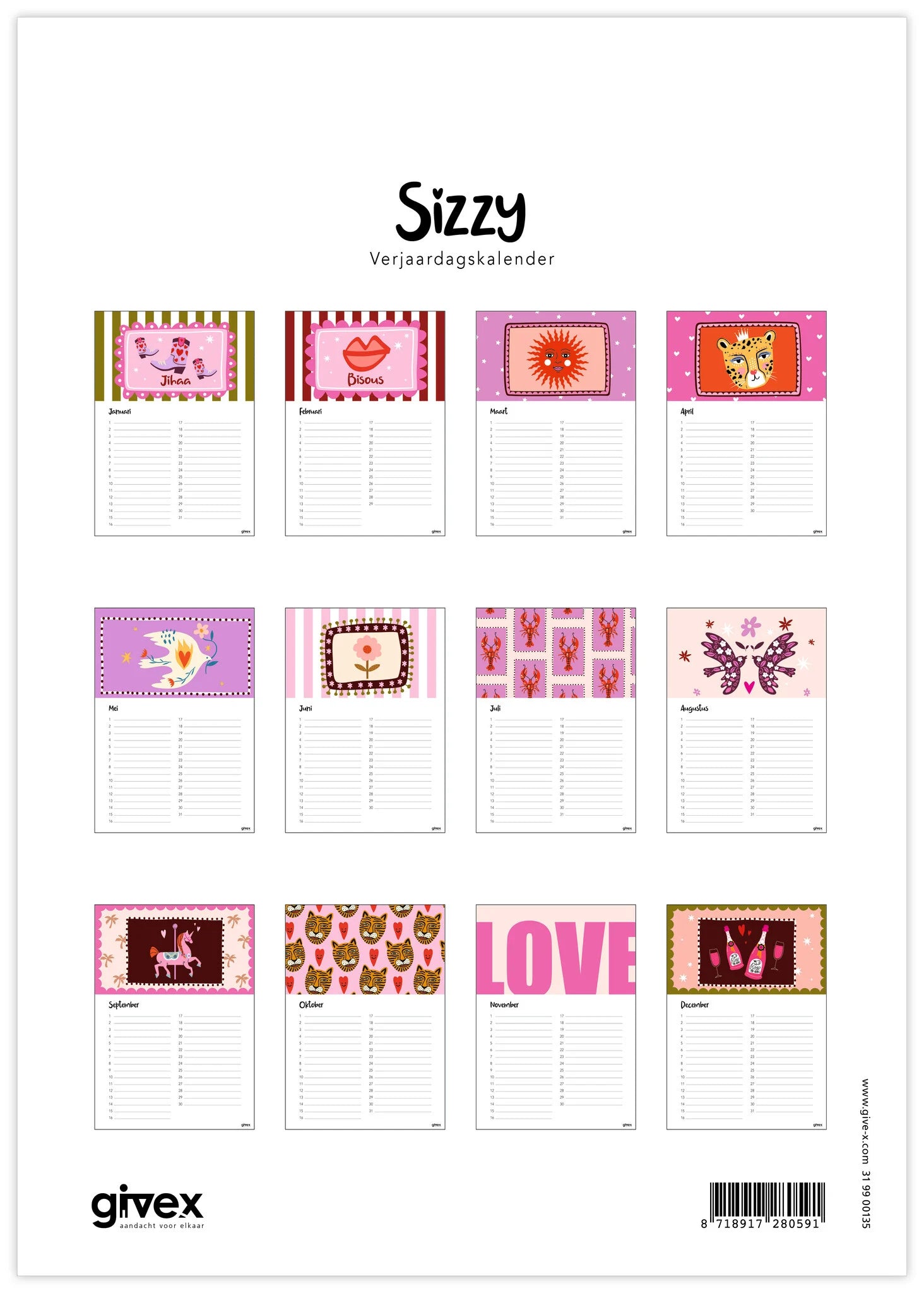 Kalender Sizzy A4 ringband