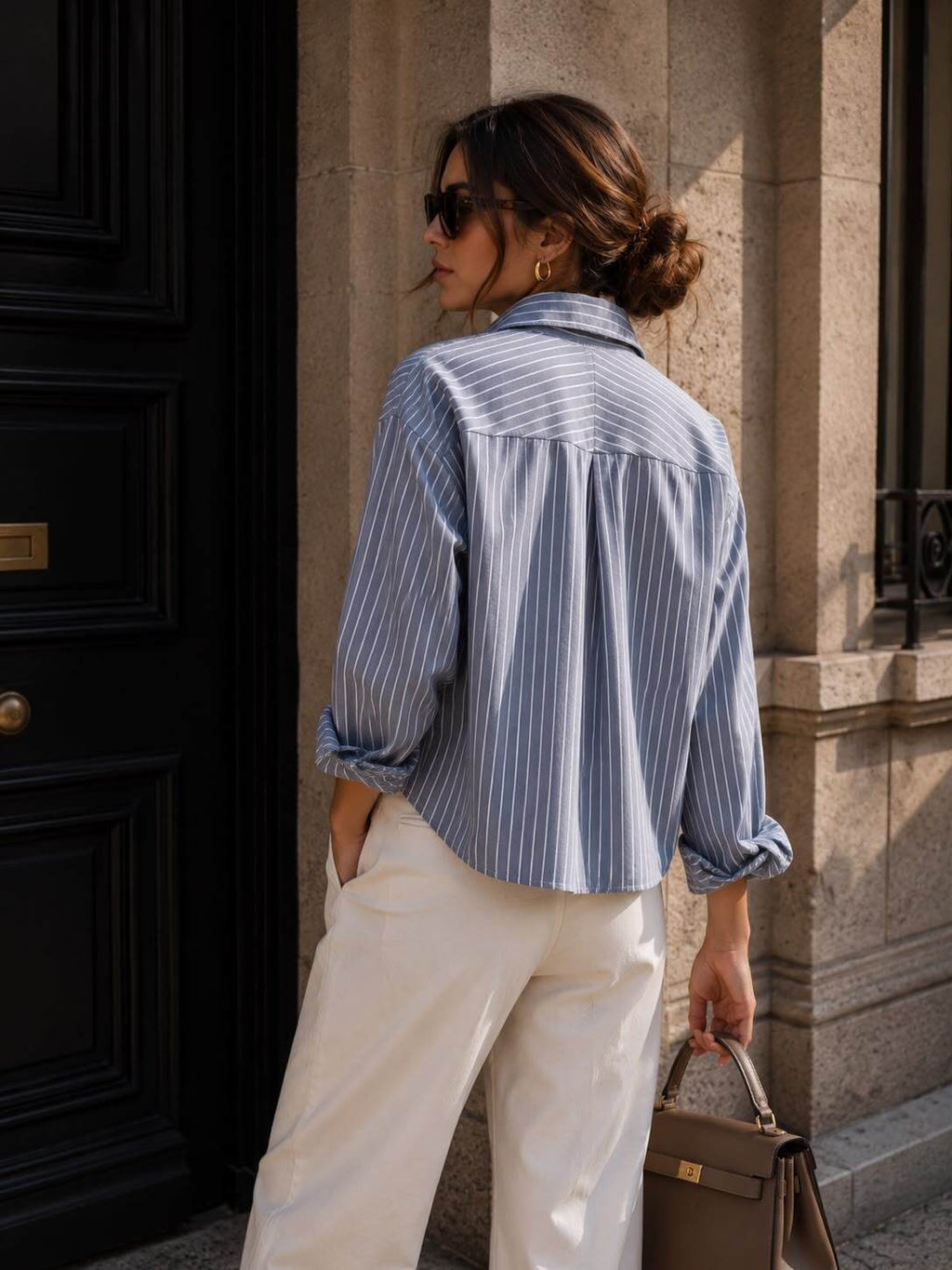 Gestreepte Blouse – Blauw/Wit