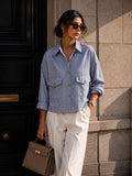 Gestreepte Blouse – Blauw/Wit