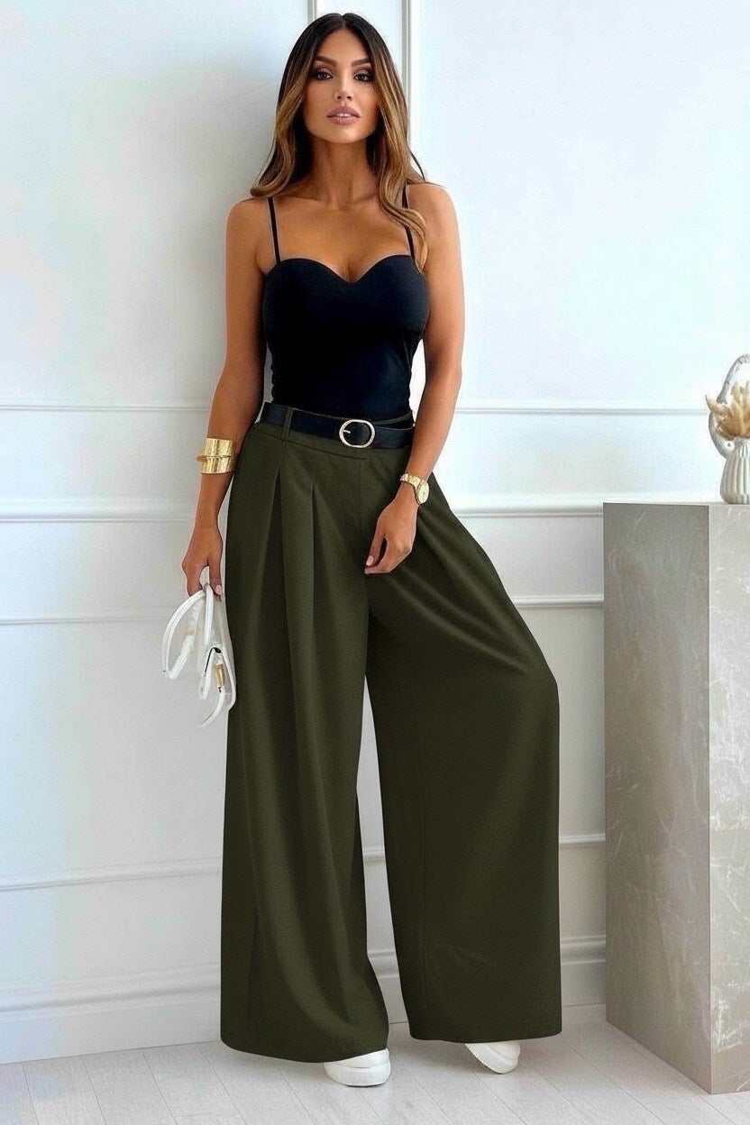 Magic Pants Wide Leg – Bordeaux & Khaki
