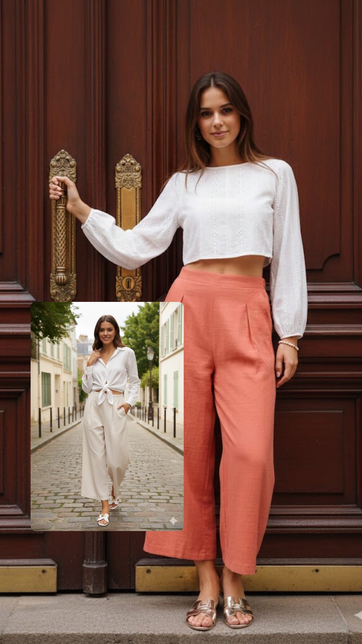 Flowy wide leg broek