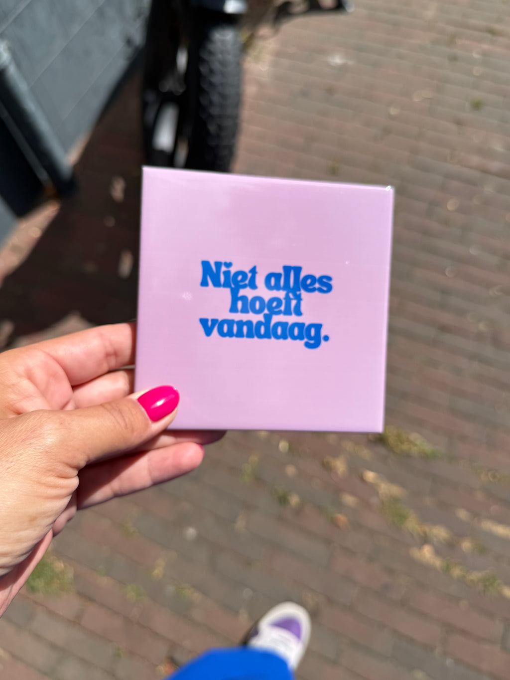 Tegeltje - niet alles hoeft vandaag
