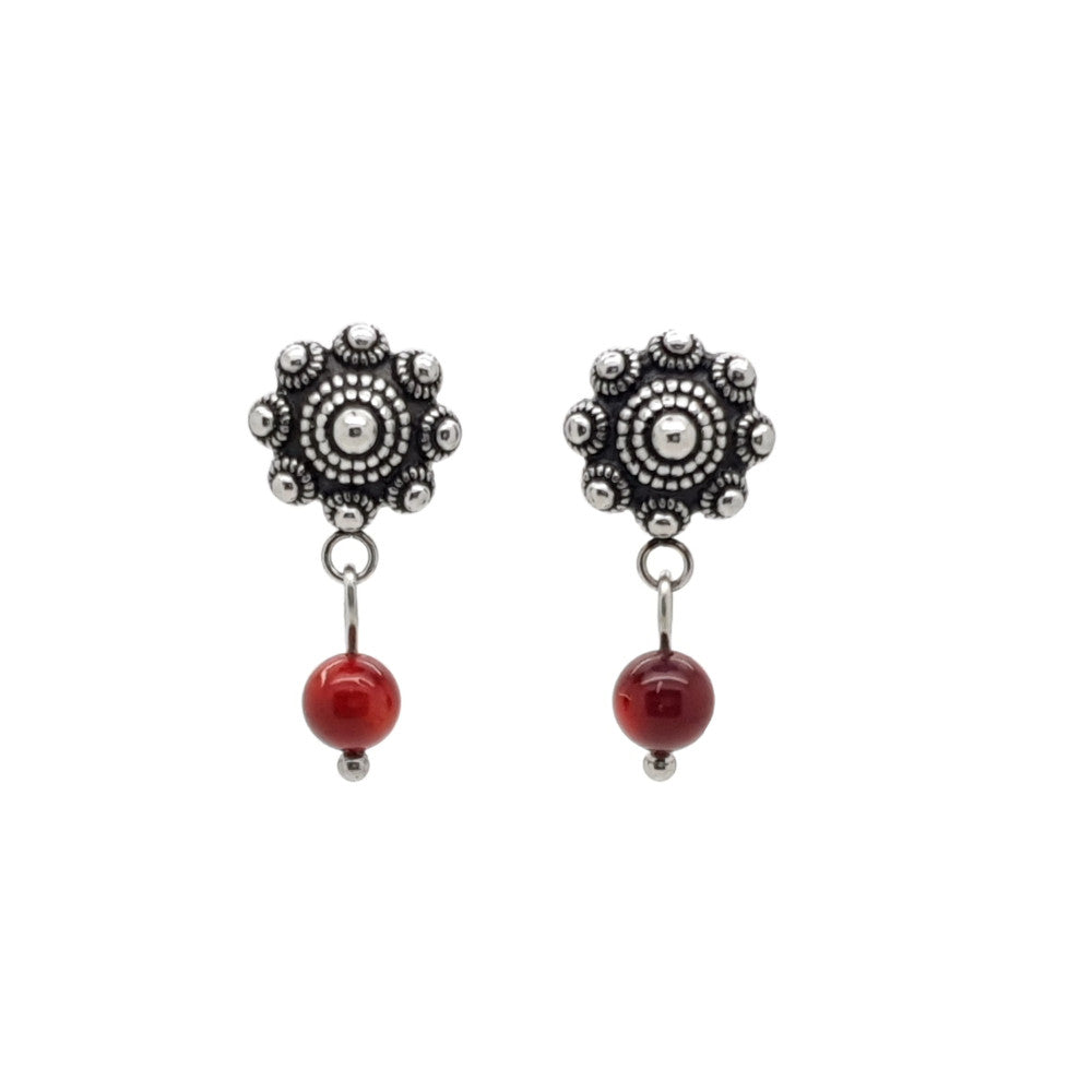 MYKK Jewelry | RVS Zeeuwse knop sieraden oorbellen - Koraal