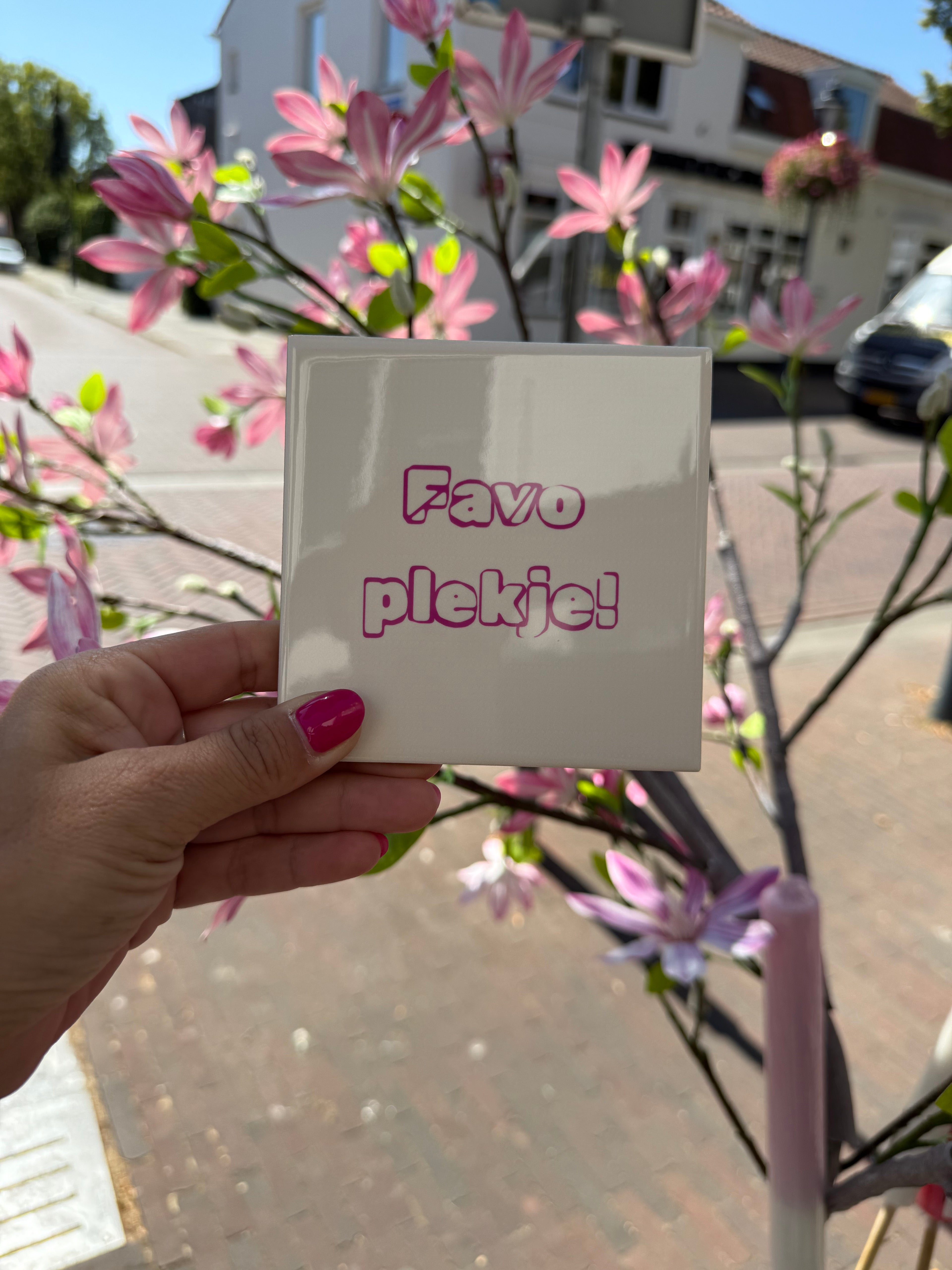 Tegeltje - Favo plekje | zachtgeel
