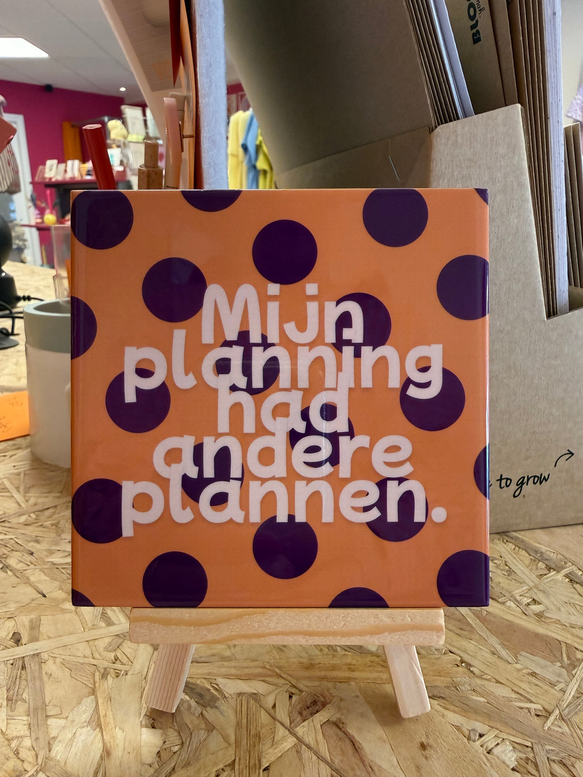 Tegeltje - mijn planning - polkadot