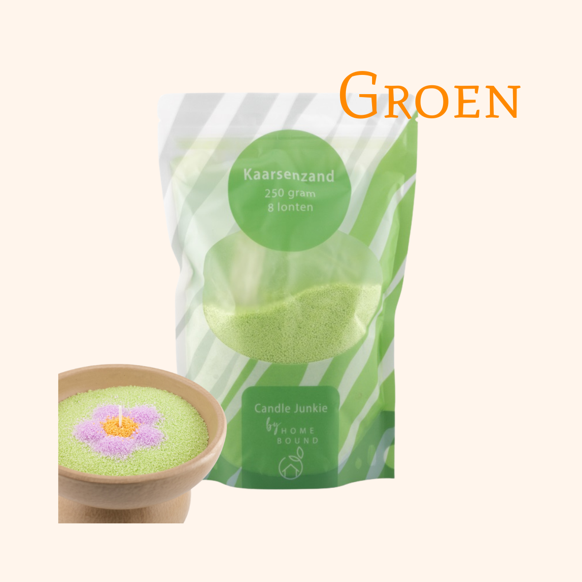 Kaarsenzand | zak 250 gram met 8 lonten