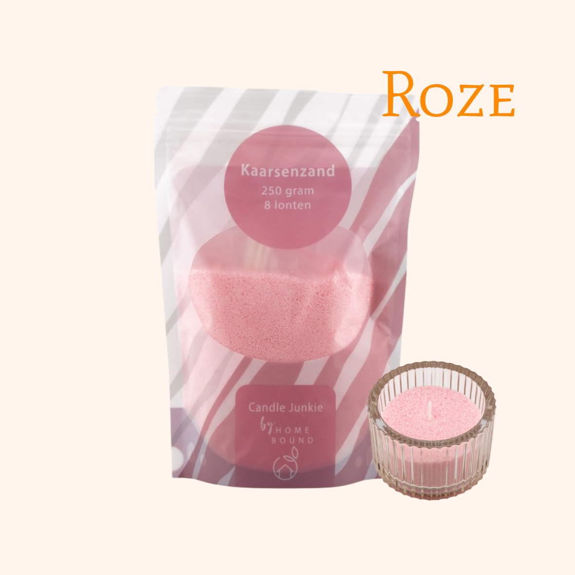 Kaarsenzand | zak 250 gram met 8 lonten