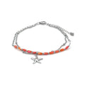 RVS enkelbandje - Zilver koraal zeester | MYKK Jewelry