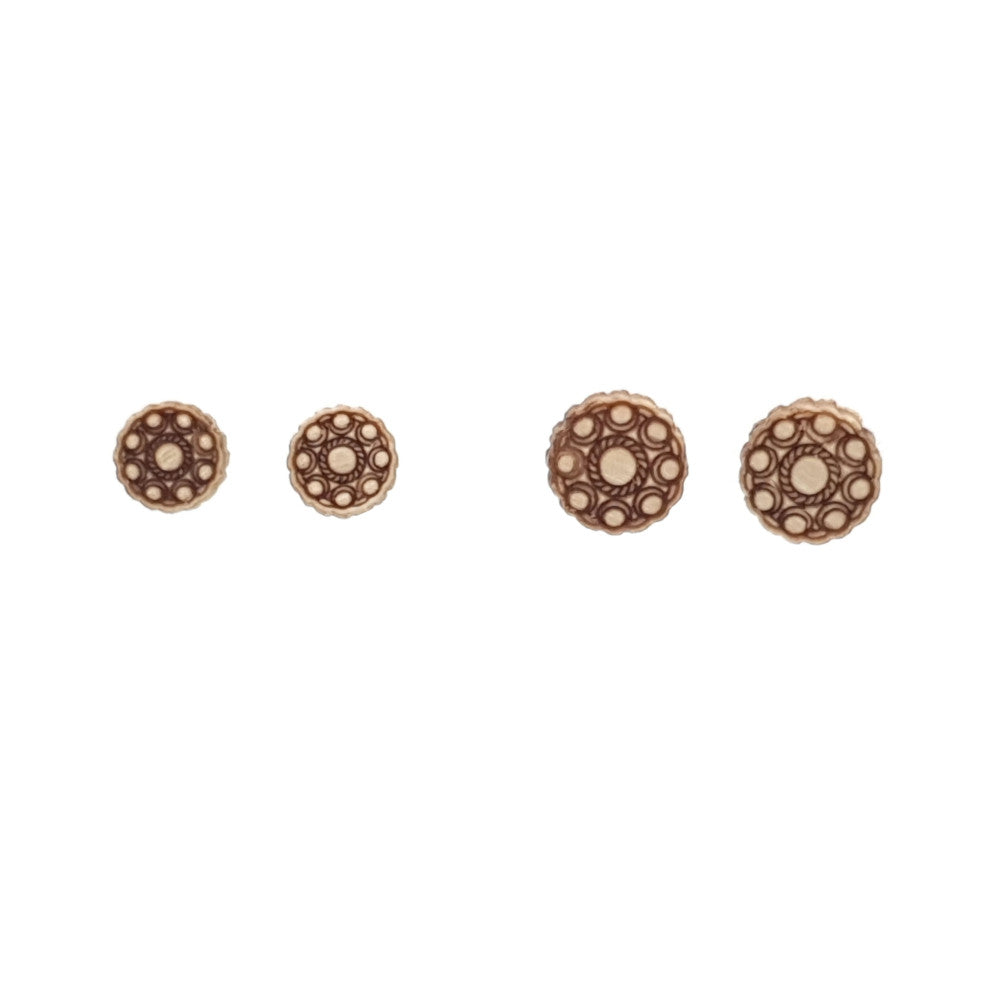 MYKK Jewelry | RVS Zeeuwse knop sieraden oorbellen - Hout groot