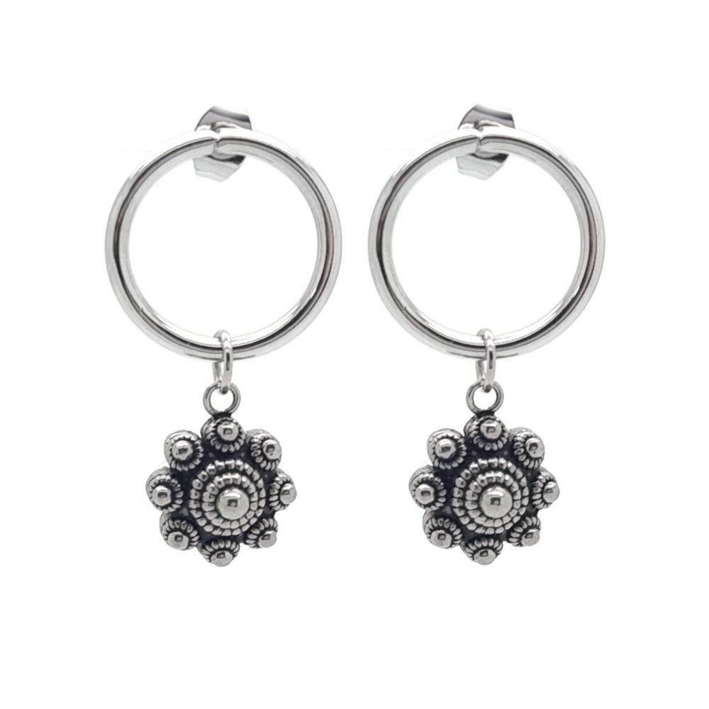 RVS Zeeuwse knop oorbellen zilver - Ronde steker MYKK Jewelry