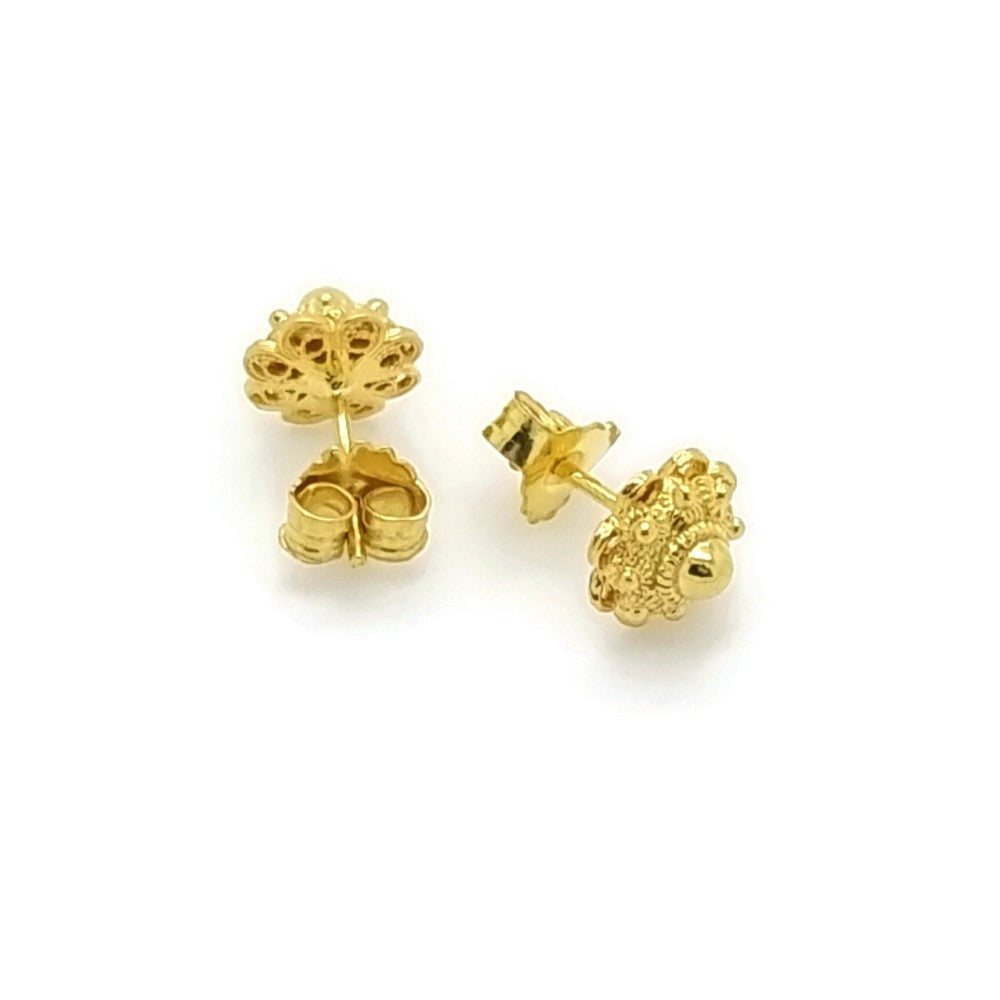 Zeeuwse knop oorbellen - Goldplated zilveren oorstekers MYKK Jewelry